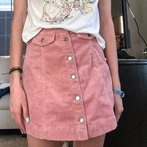 Pink corduroy skirt